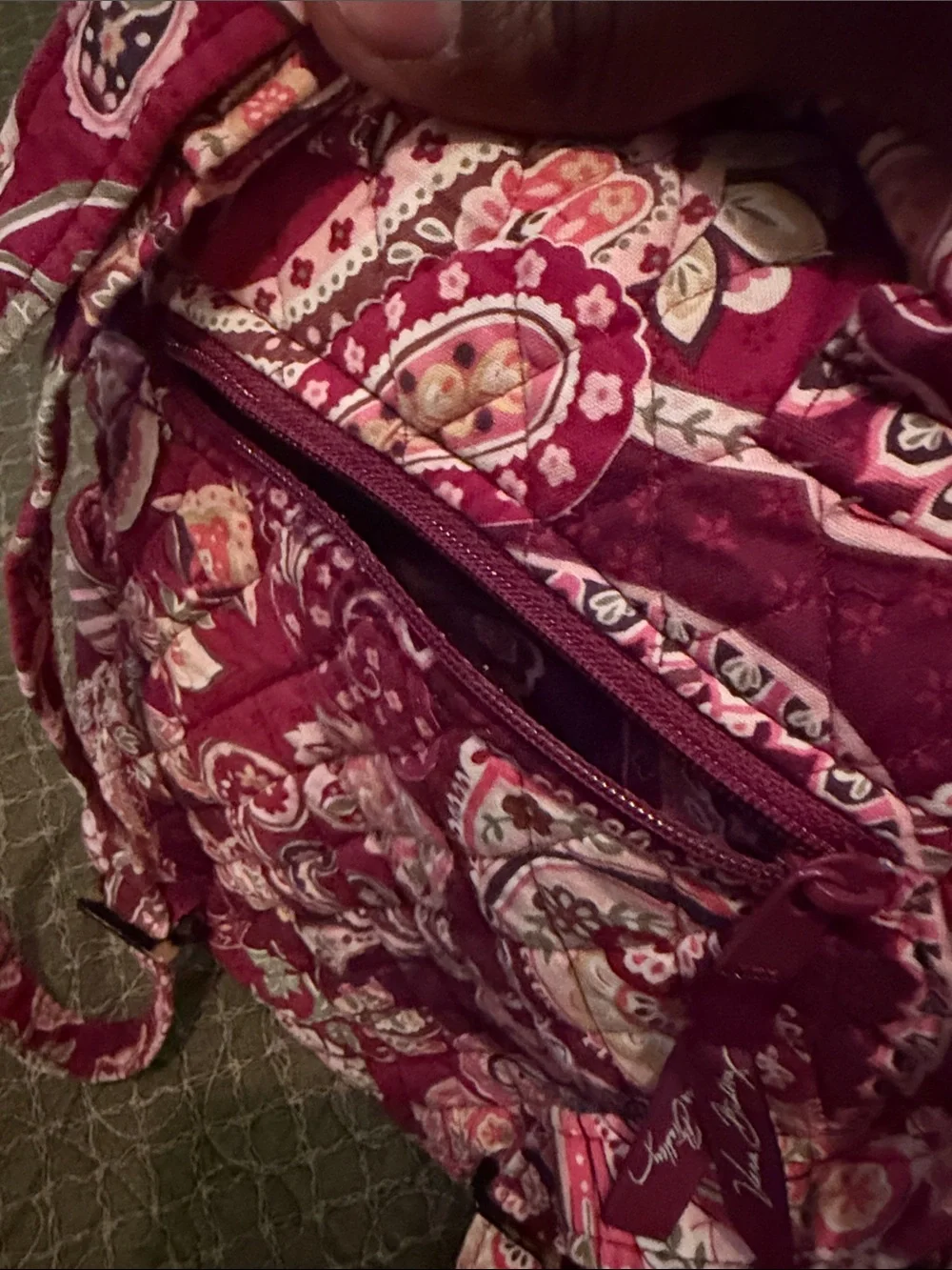 Vera Bradley Quilted Paisley Backpack in Berry Pink